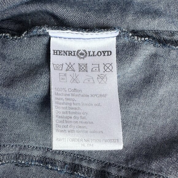 Vintage Rare Henri Lloyd Denim Blue 100% cotton logo signature made Portugal - M - Picture 8 of 9